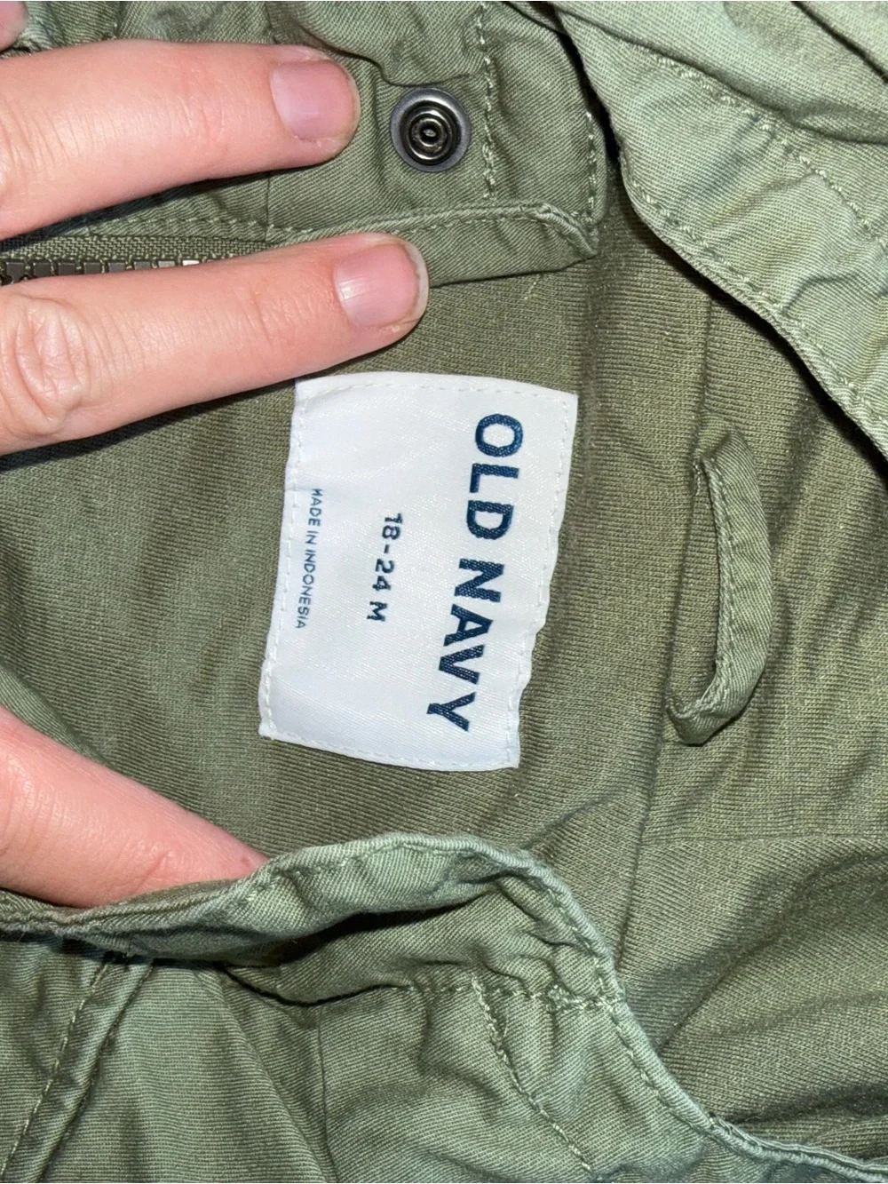 Old Navy Olive Green Hooded Kids Jacket